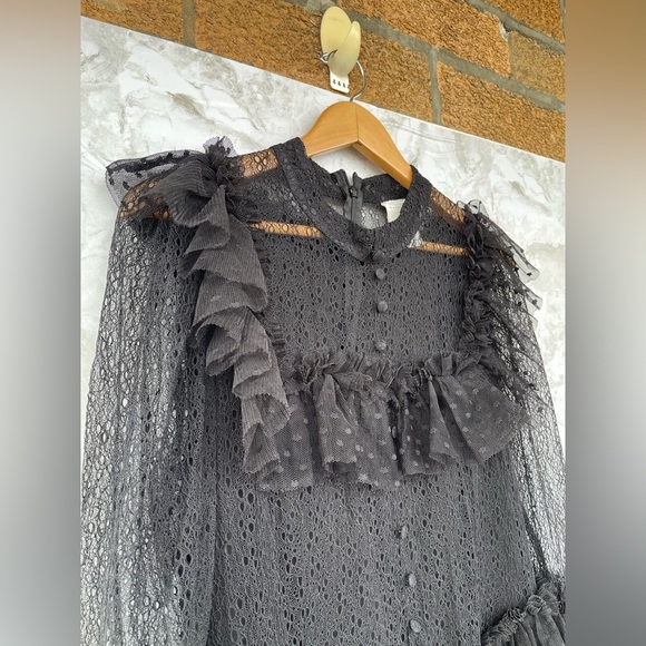 SANDRA MANSOUR x H&M TULLE-SKIRT LACE DRESS XL - Picture 7 of 11